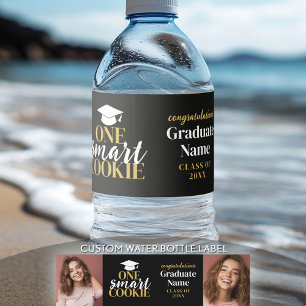 One Smart Cookie - Black Gold - Abschluss 2 Foto Wasserflaschenetikett