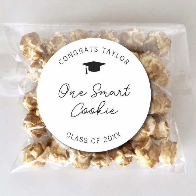 One Smart Cookie Graduation Party Class of 2025 Runder Aufkleber (Von Creator hochgeladen)