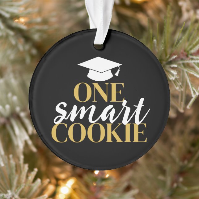 One Smart Cookie - Moderner Black Gold Abschluss Ornament (Baum)