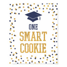 One Smart Cookie Navy & Gold Abschluss Signierung