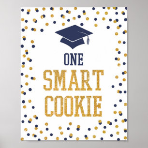 One Smart Cookie Navy & Gold Abschluss Signierung Poster