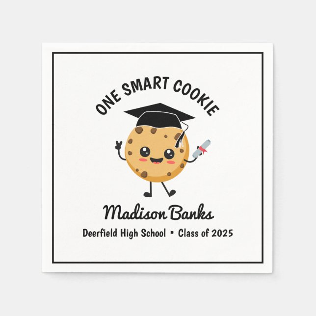 "One Smart Cookie" Niedliches Funny Abschluss Dess Serviette (Vorderseite)