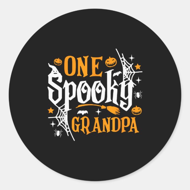One Soky Grandpa Shirt Funny Halloween Matching Fa Runder Aufkleber (Vorderseite)