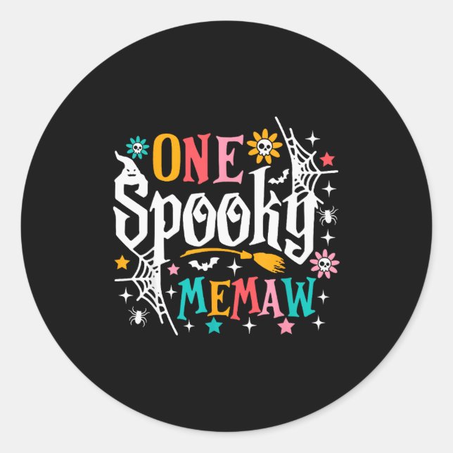 One Soky Memaw Shirt Funny Halloween Soky Grandma  Runder Aufkleber (Vorderseite)