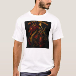 One Spirit, Two Forces | Samurai & Dragon T-Shirt
