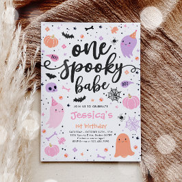 One Spooky Babe Cute Halloween Ghost 1st Birthday Einladung