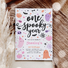 One Spooky Year Cute Halloween Ghost 1st Birthday Einladung