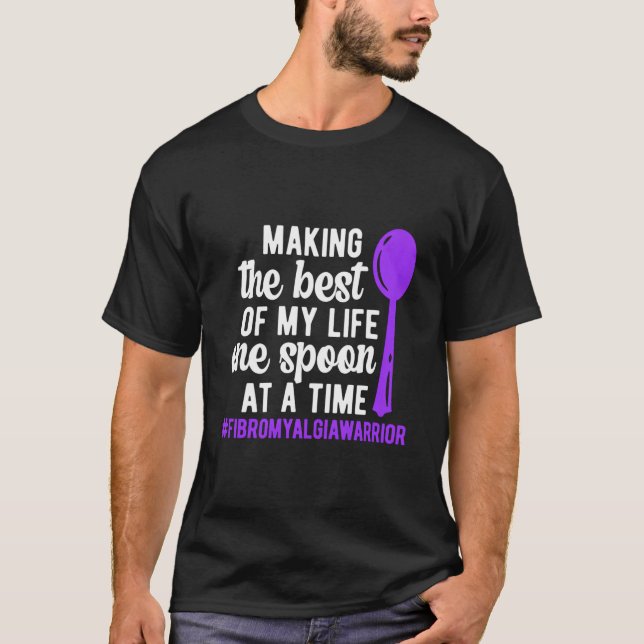 One Spoon Fibromyalgia Warrior Fibromyalgia Awaren T-Shirt (Vorderseite)