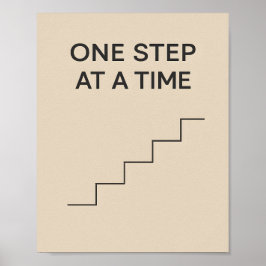 One Step at a Time – Minimalist Motivational Poster
