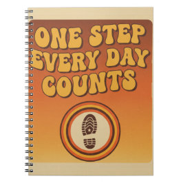One Step Every Day – Retro Motivational Notebook Notizblock