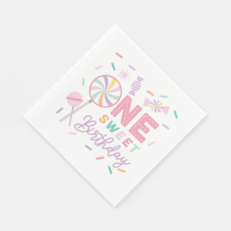 One Sweet Birthday Luncheon Napkin Serviette