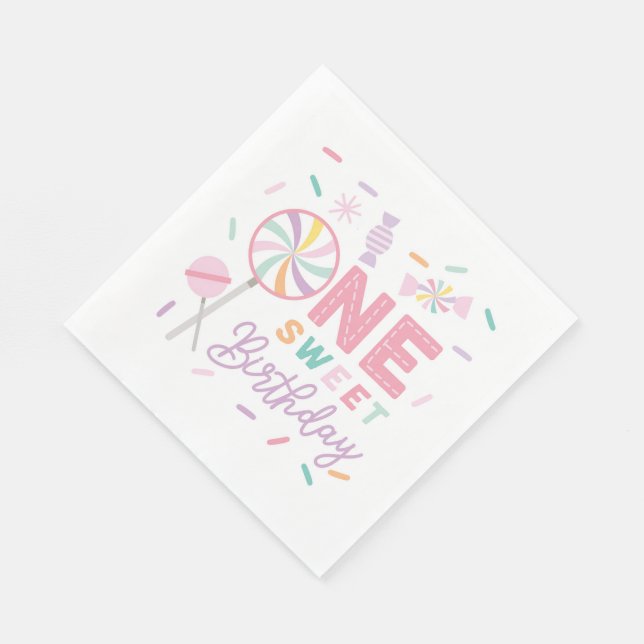 One Sweet Birthday Luncheon Napkin Serviette (Ecke)