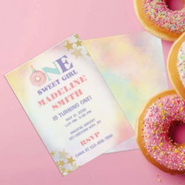 One Sweet Girl Pastel Unicorn Donuts Geburtstag Einladung