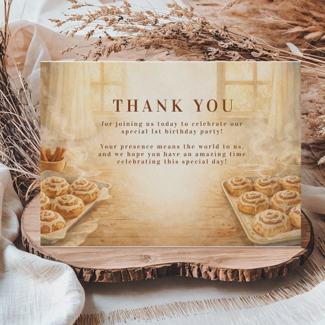 One Sweet Little Bun First Birthday Dankeskarte (Von Creator hochgeladen)