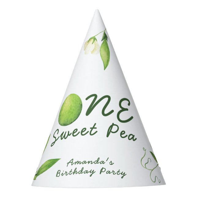 One Sweet Pea First Birthday Partyhütchen (Vorderseite)