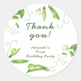 One Sweet Pea First Birthday Runder Aufkleber