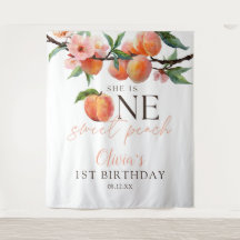One Sweet Peach 1. Geburtstags-Fotohintergrund