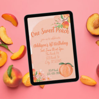 One Sweet Peach, 1st Birthday Einladung