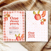 One Sweet Peach 1st Birthday Invitation | Girl