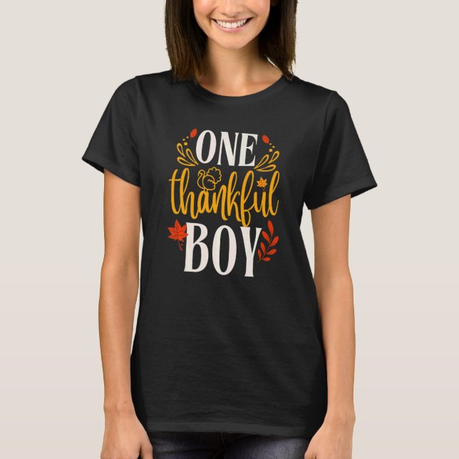 One Thankful boy Thanksgiving Day Family Matching  T-Shirt (Vorderseite)