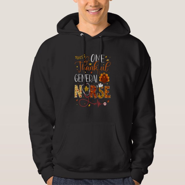 One Thankful General Nurse Thanksgiving Day Nurse  Hoodie (Vorderseite)
