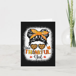 One Thankful Girl Erntedank Messy Bun Leopard F Karte