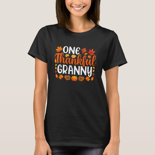 One Thankful Granny Funny Fall Autumn Thanksgiving T-Shirt (Vorderseite)