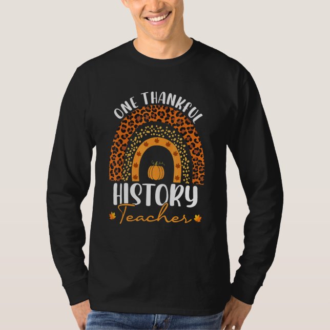 One Thankful History Teacher Rainbow Leopard Groov T-Shirt (Vorderseite)