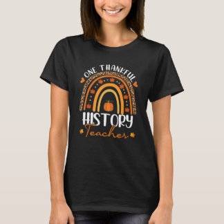 One Thankful History Teacher Rainbow Leopard Thank T-Shirt