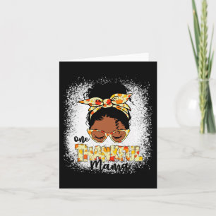 One Thankful Mama Funny Messy Bun Erntedank Karte