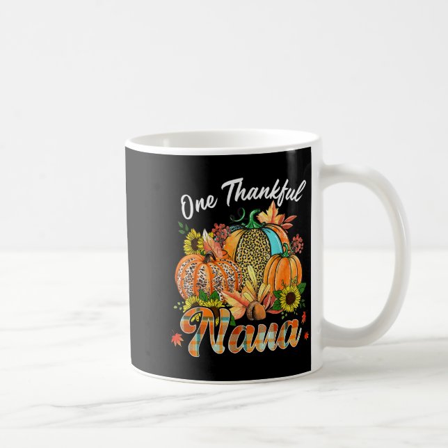 One Thankful Nana Pumpkin Fall Autumn Thanksgiving Kaffeetasse (Rechts)