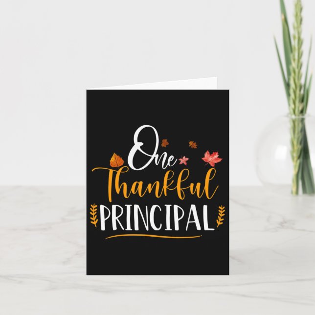One Thankful School Principal Fall Erntedank Karte (Vorderseite)