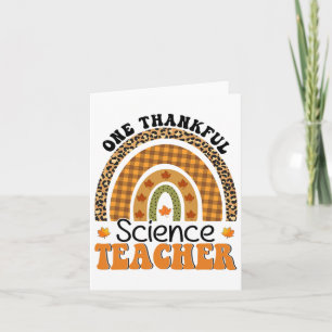 One Thankful Science Teacher Groovy Erntedank R Karte