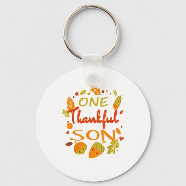 One Thankful Son Shirt Family Erntedank 2021 ma Schlüsselanhänger (Vorderseite)