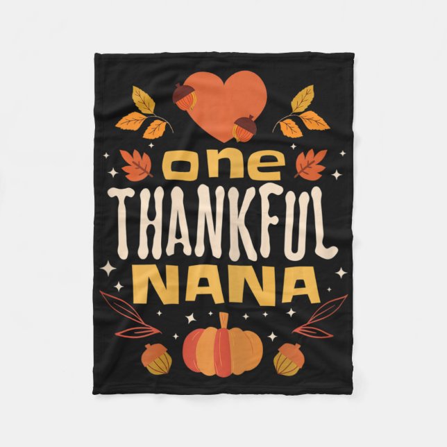 One Thankous Nana Fall Erntedank Oma Fleecedecke (Vorderseite)