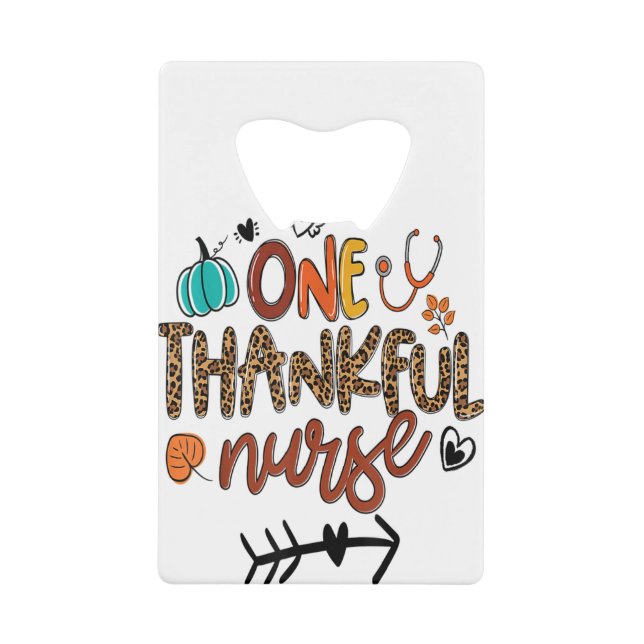 One Thanksgivi Nurse Leopard Pumpkin Fall Geldbeutel Flaschenöffner (Vorderseite)