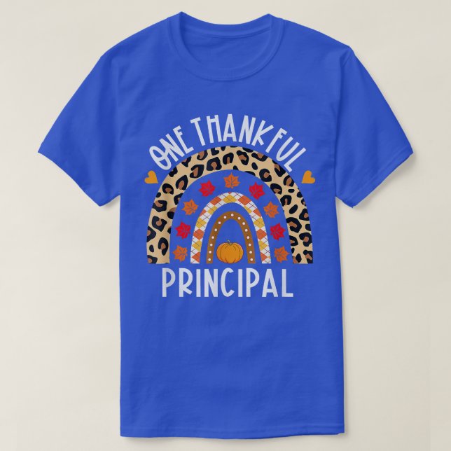 One Thanksgivin Principal Leopard Rainbow T-Shirt (Design vorne)