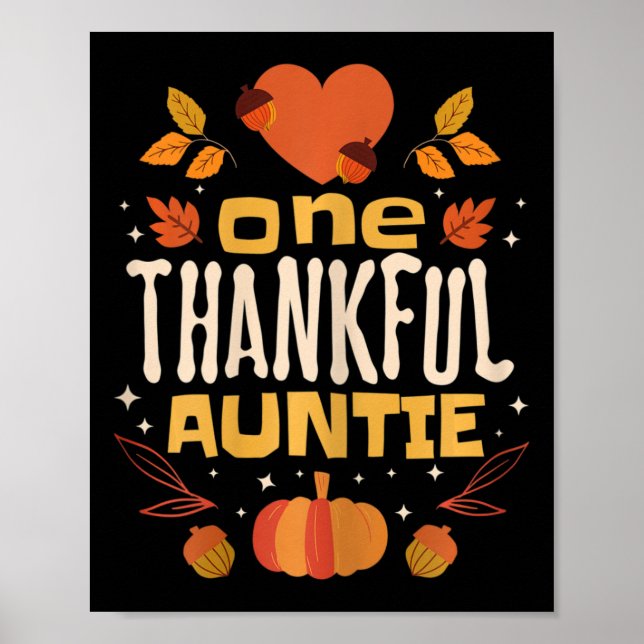 One Thanktie Fall Erntedank Tante Poster (Vorne)