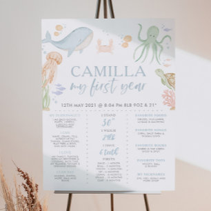 One the Sea 1. Geburtstag Meilenstein Poster