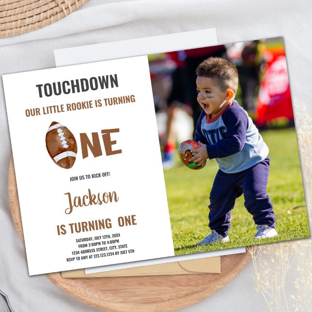 One Touchdown Football Birthday Einladungen Foto (One Touchdown Football Birthday Invitations photo)