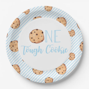 One Tough Cookie Blue Birthday Party Pappteller