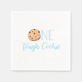 One Tough Cookie Blue Birthday Party Serviette