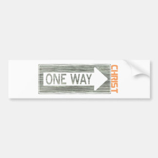 One Way-Christ Gris Orange Autoaufkleber