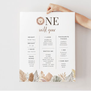 One Wild Year Lion Milestone Poster