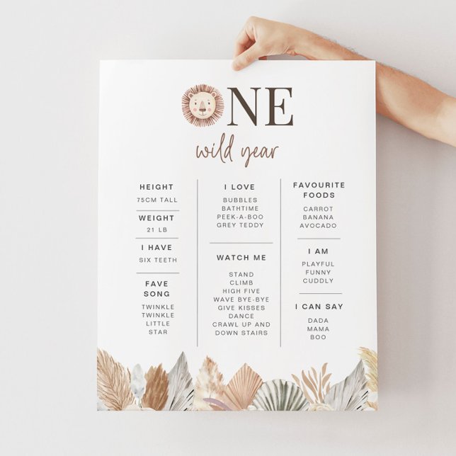 One Wild Year Lion Milestone Poster (Von Creator hochgeladen)