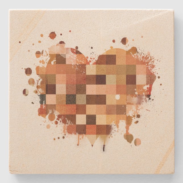 One World Heart Steinkocher Steinuntersetzer (Vorderseite)