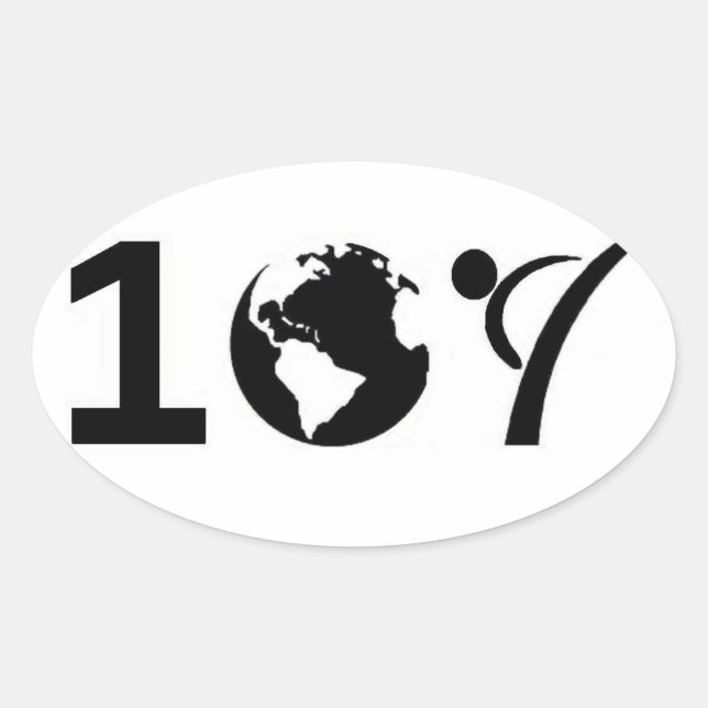 One World Karate Ovaler Aufkleber (Vorderseite)