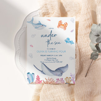 ONEder Sea 1. Geburtstag Party Einladung