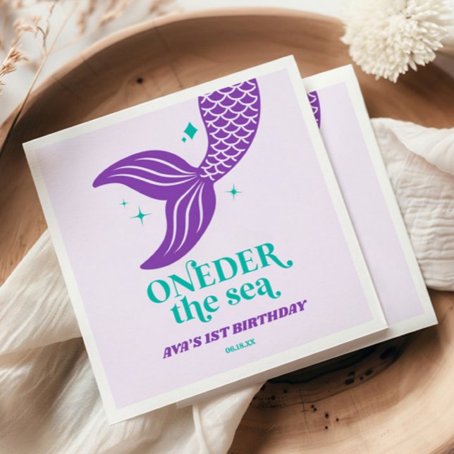 ONEder Sea Mermaid 1. Geburtstagsparty Serviette (Von Creator hochgeladen)