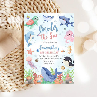 Oneder The Sea 1st Birthday Invitation Einladung